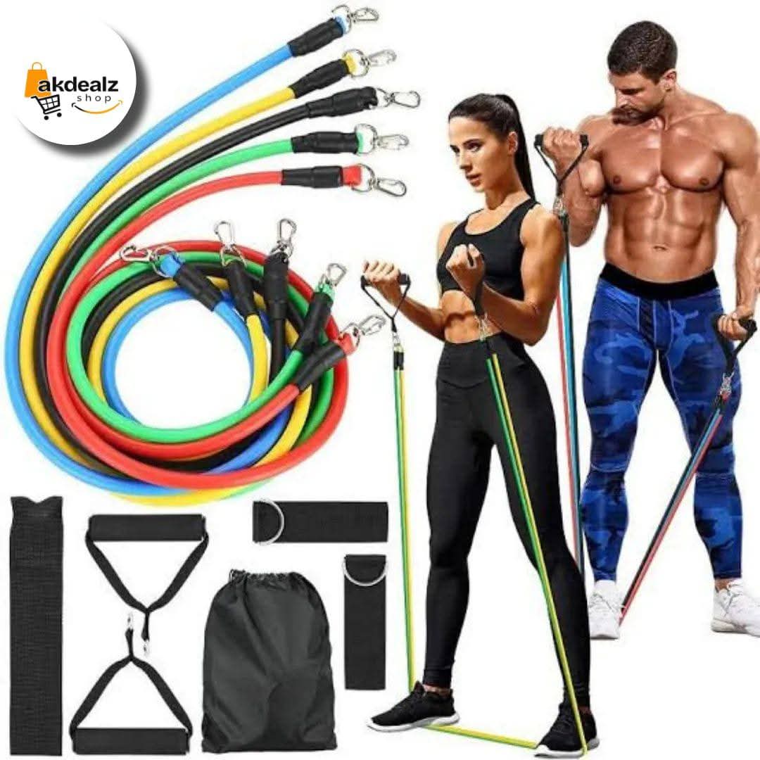AK Dealz Facebook ad: میگا آفر, 11 پیس پاور ریزسٹنس بینڈ سیٹ