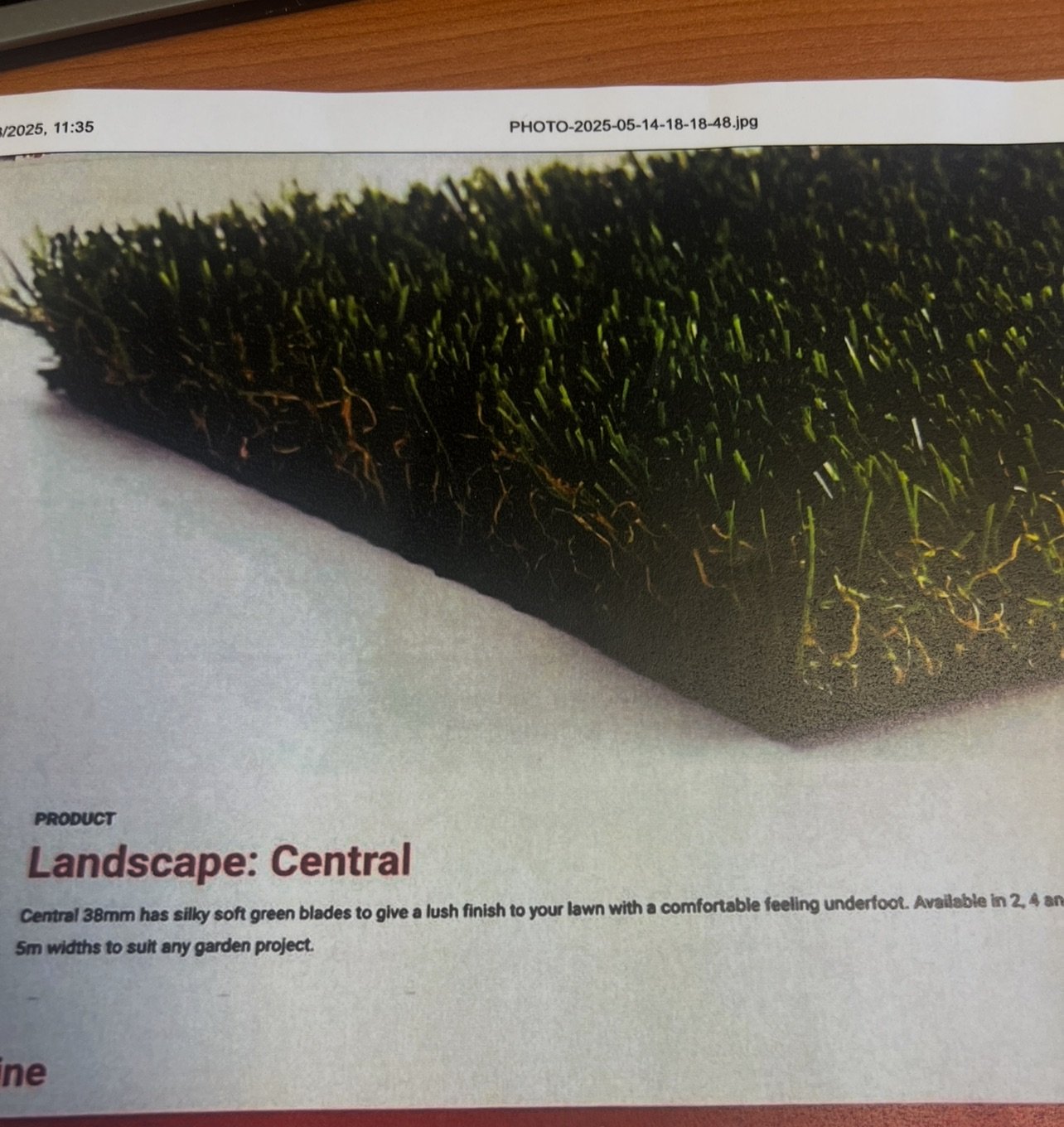 Jimmy Thompson Facebook ad: 38mm Artificial Turf RRP £18.99