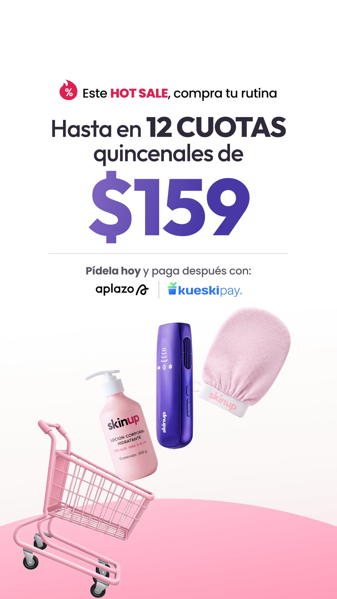 SkinUp México Facebook ad from May 14, 2026