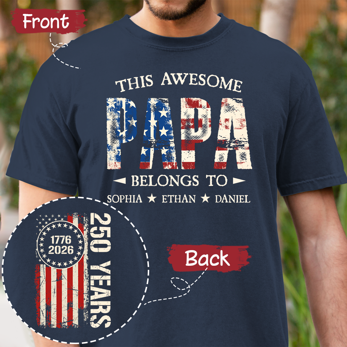 Perfect Gifts For Loved Ones Facebook ad: Custom This Awesome Papa Belongs To Shirt, Personalized…