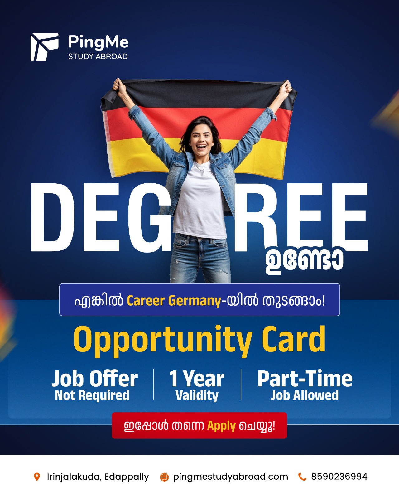 Pingme Study Abroad Facebook ad: Know about Job Seeker Visa