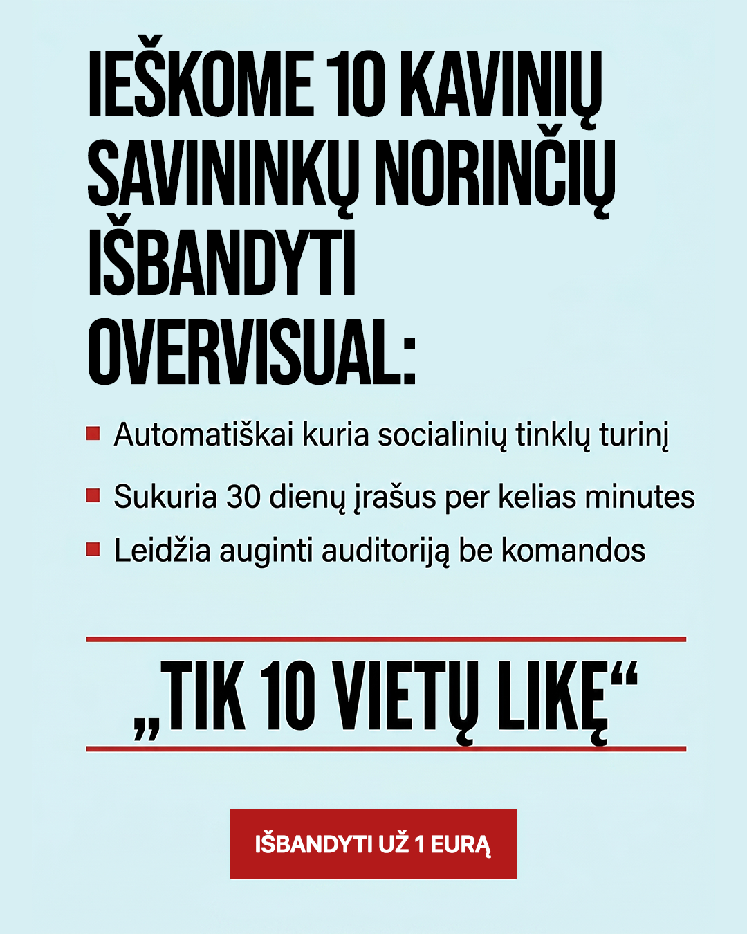 Overvisual Facebook ad
