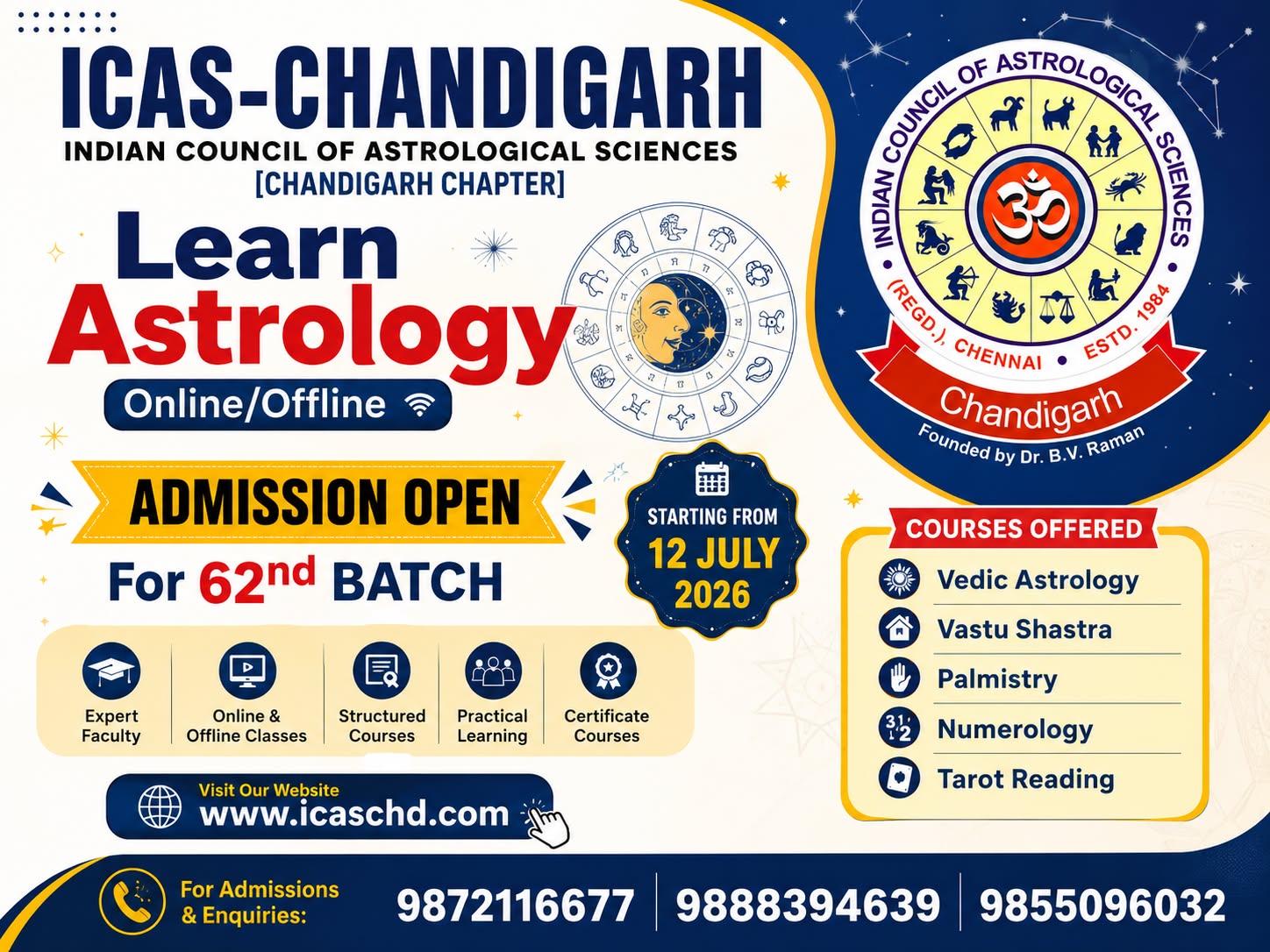 ICAS Chandigarh Facebook ad: LEARN ASTROLOGY ONLINE