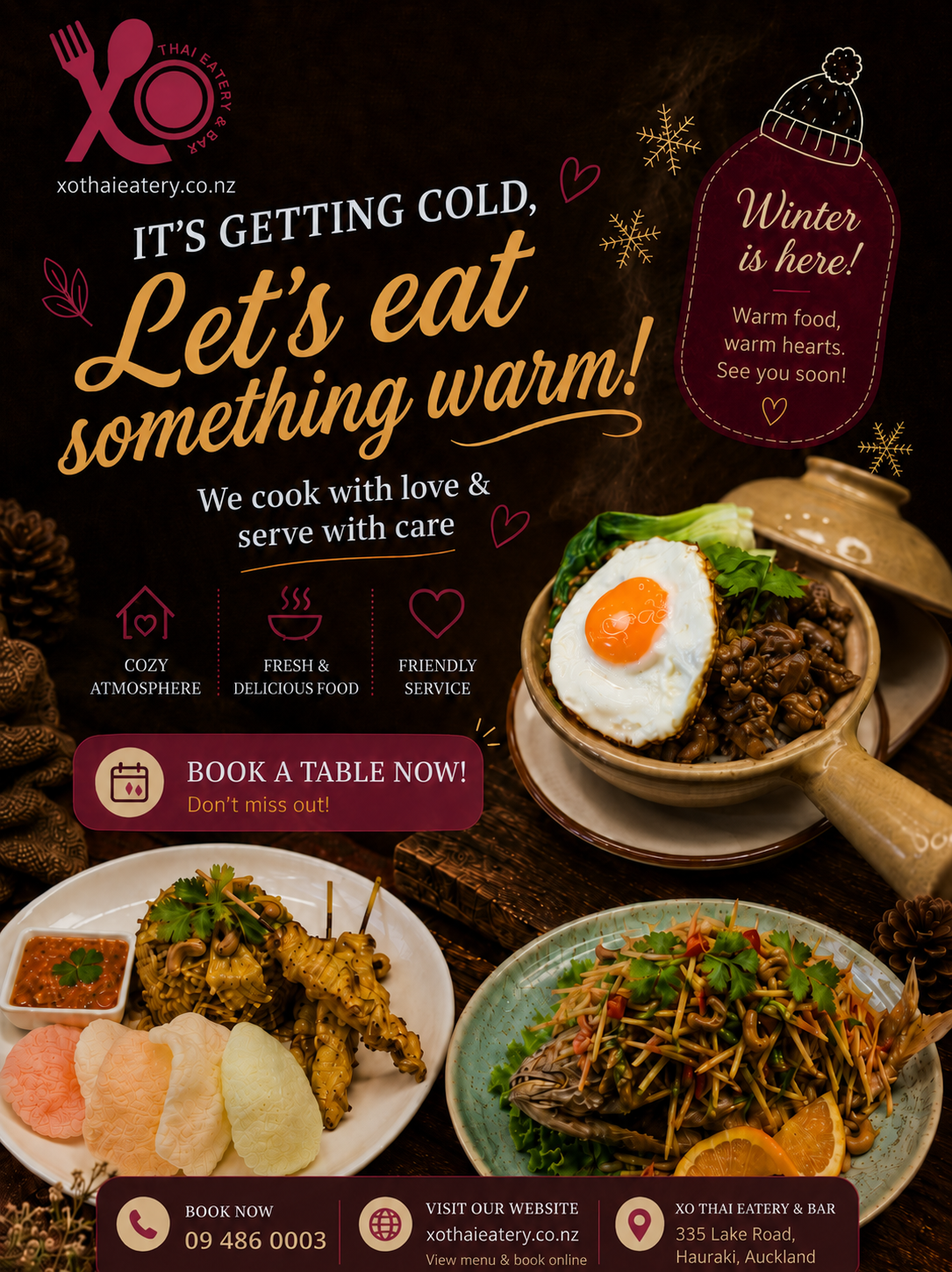 Xo Thai Eatery Facebook ad: It’s getting cold, Auckland!