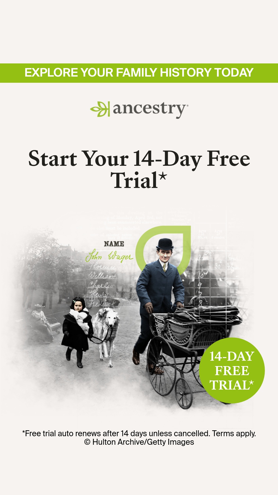 Ancestry Facebook ad