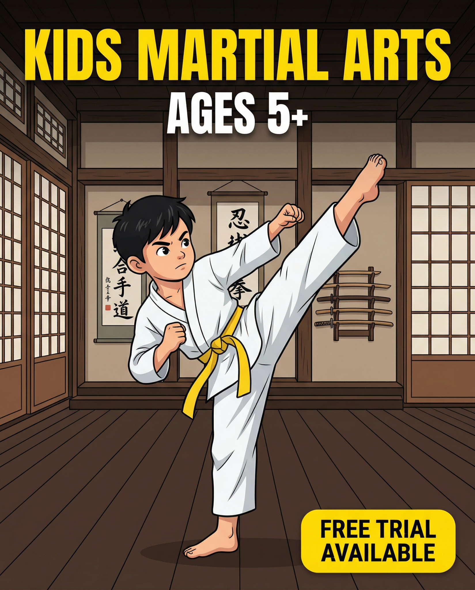 Total Ryu Martial Arts Facebook ad: Free Kids Martial Arts Class in Fort Collins