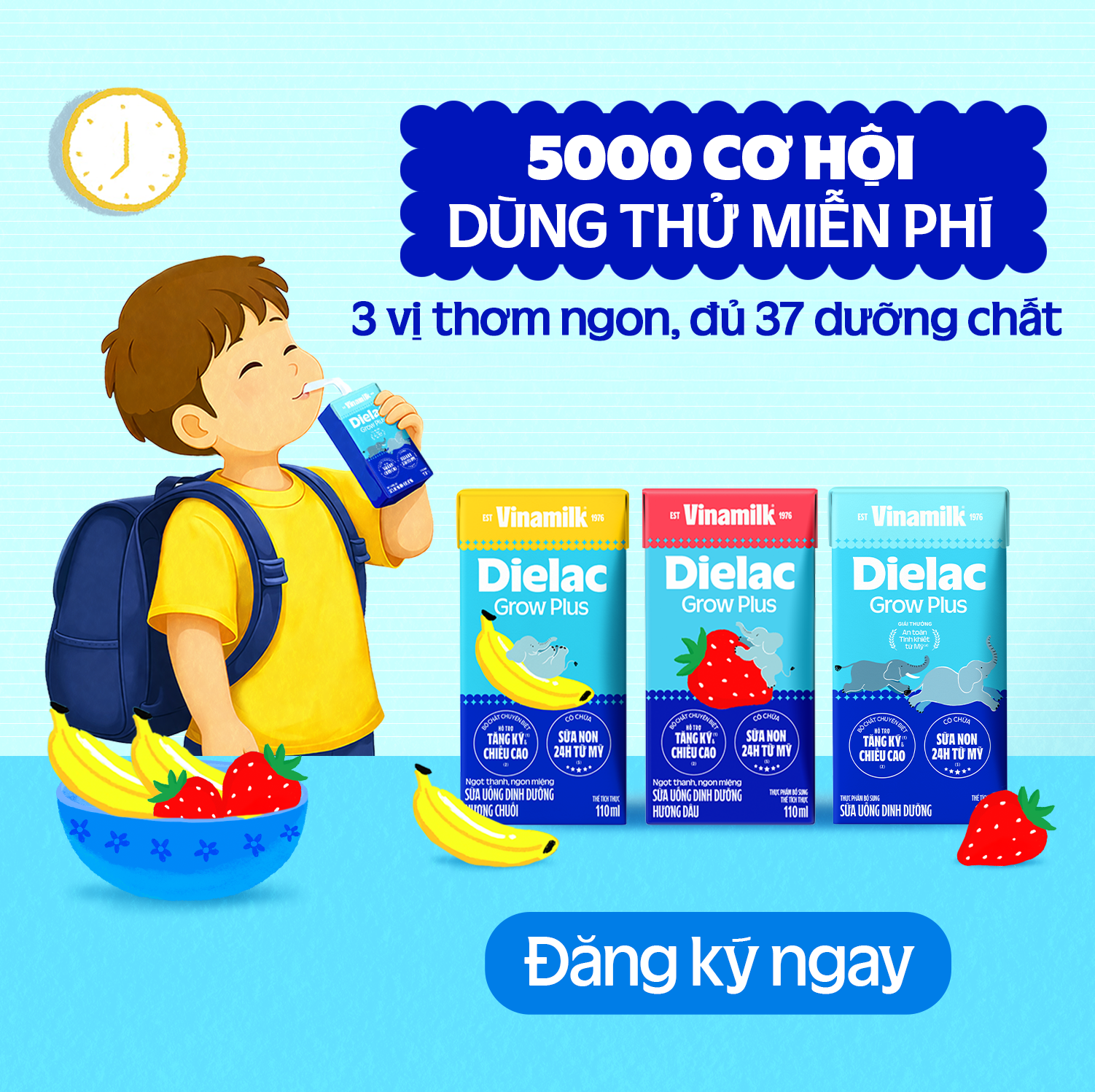 Vinamilk Mums & Babies Facebook ad: ĐĂNG KÝ THỬ 3 VỊ SỮA DIELAC GROW PLUS