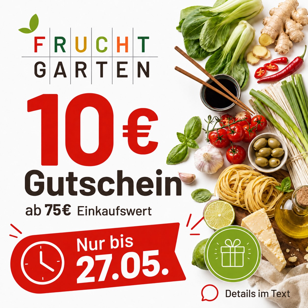 Fruchtgarten Bayreuth GmbH Genussmarktplatz Facebook ad: Aktion gültig bis einschließlich 27.05.2026