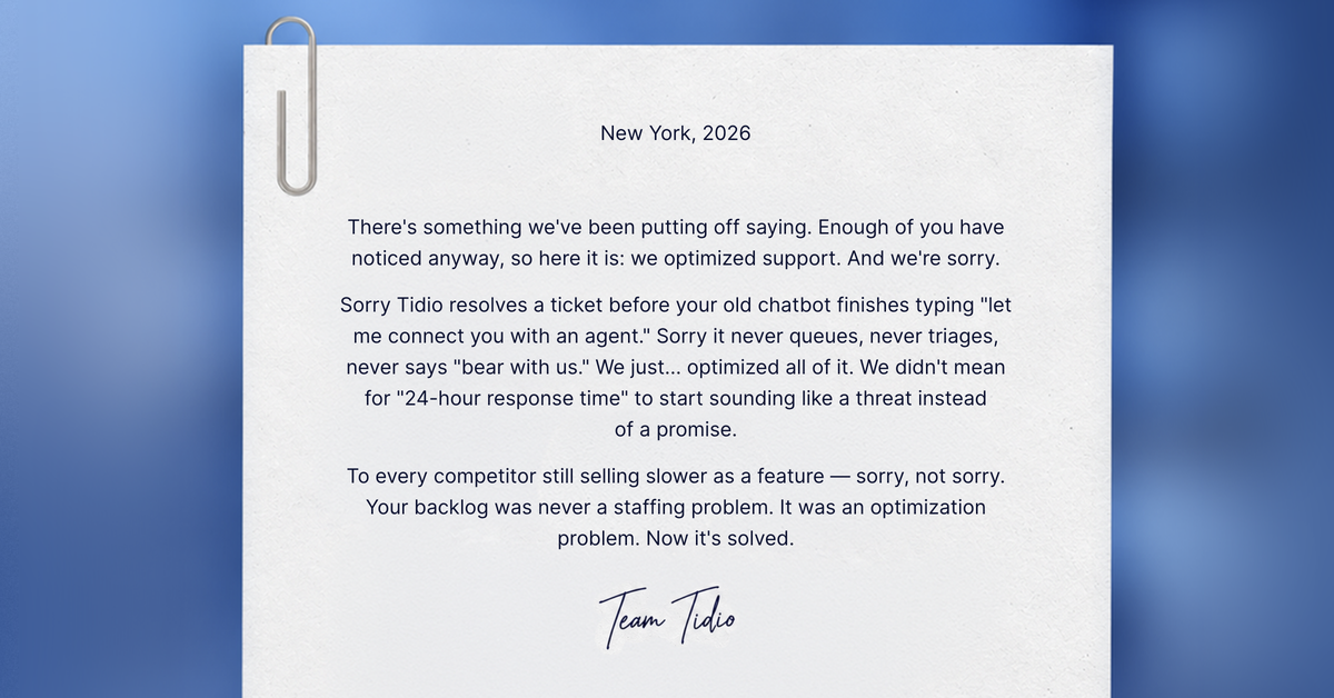 Tidio Facebook ad: Stop paying to answer the same question