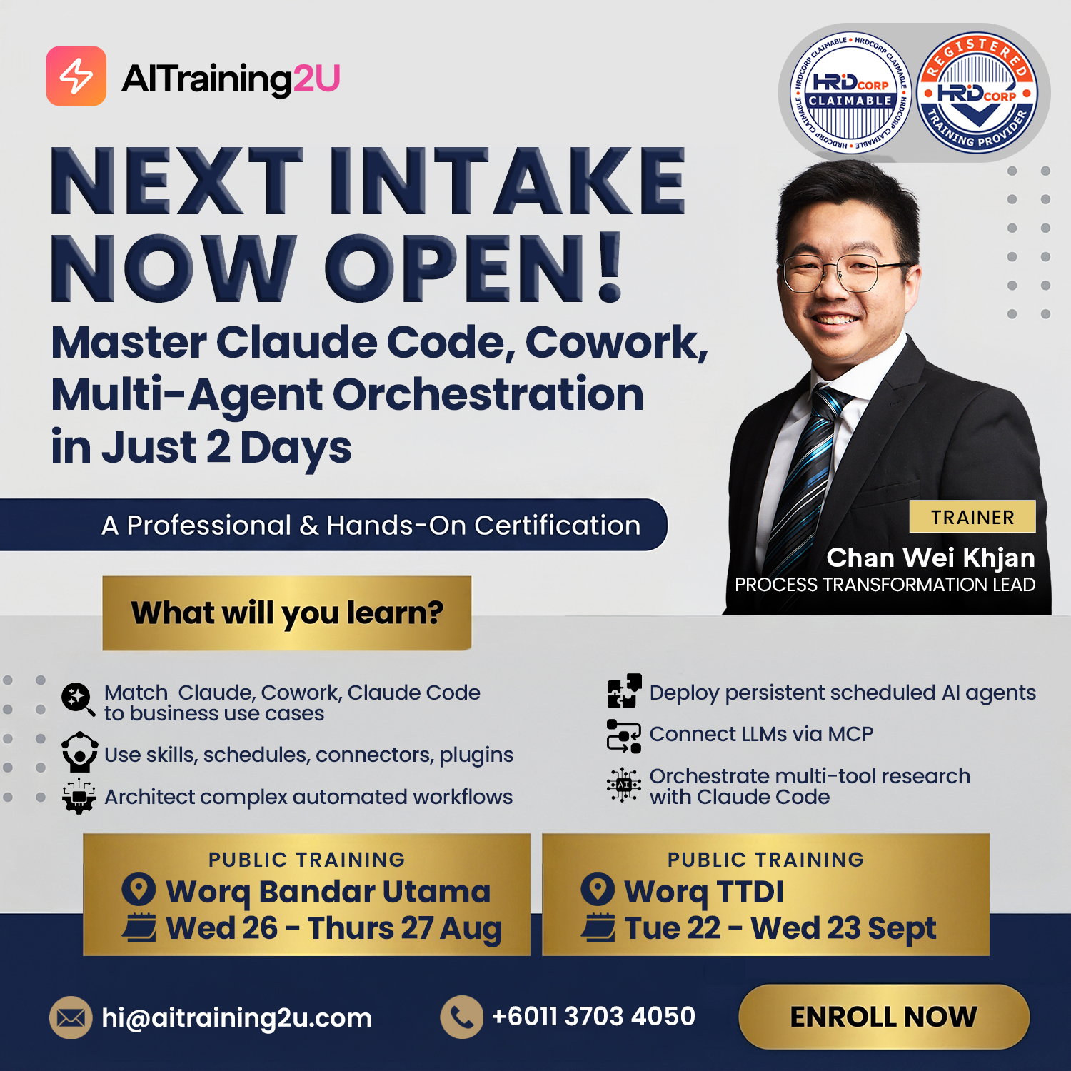 AITraining2U Facebook ad: Claude AI Advanced Program That Replaces Entire Workflows