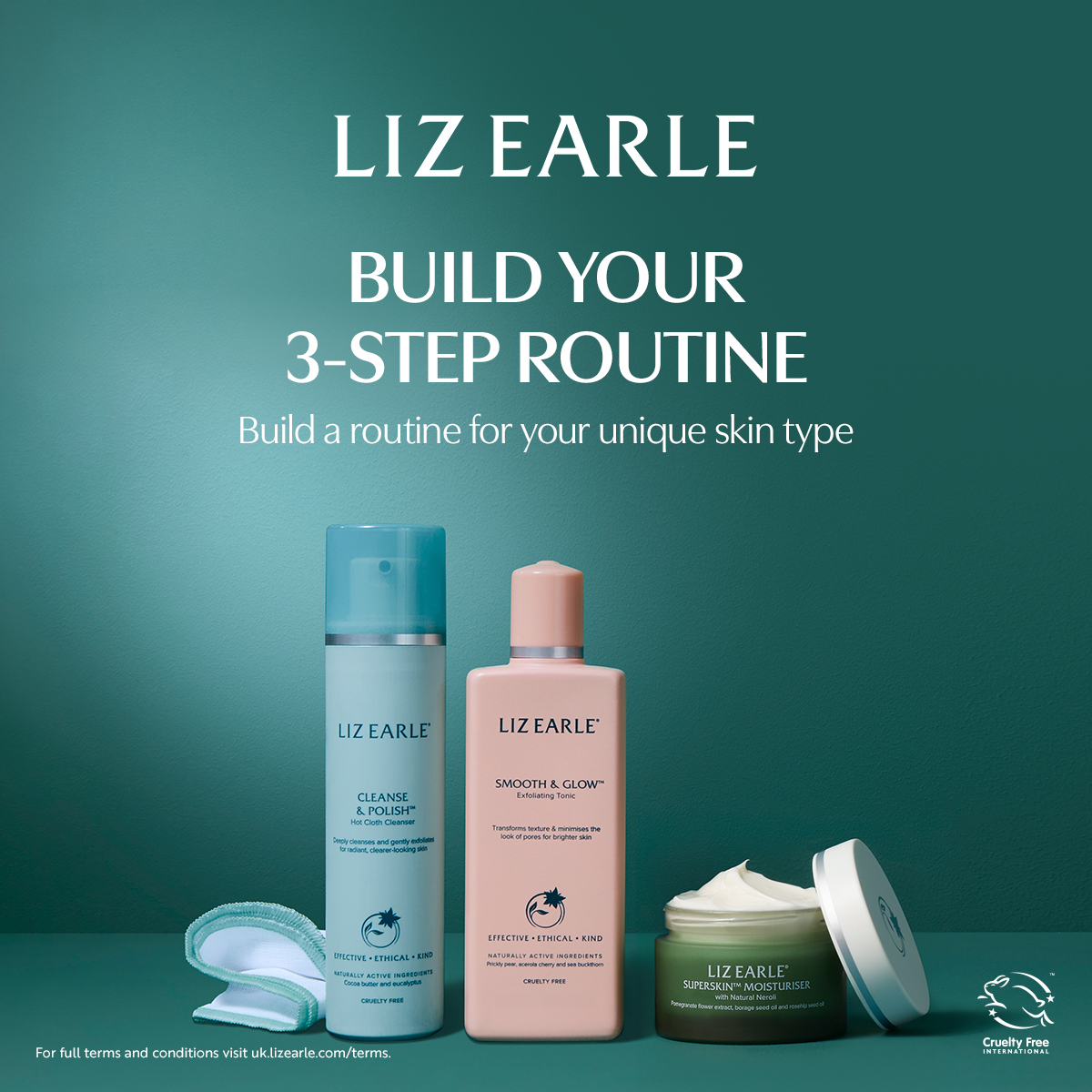 Liz Earle Beauty Co. Facebook ad: 15% Off Your First Order