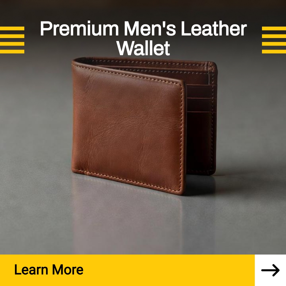 ScoutAnswers Portal Facebook ad: Premium Men's Leather Wallet!