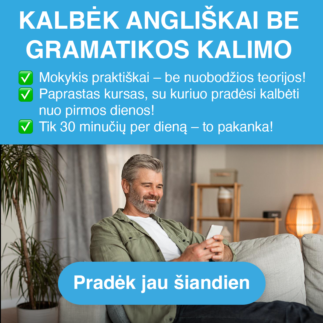 LingoPass Facebook ad: Anglų kalba suaugusiems per 30 dienų