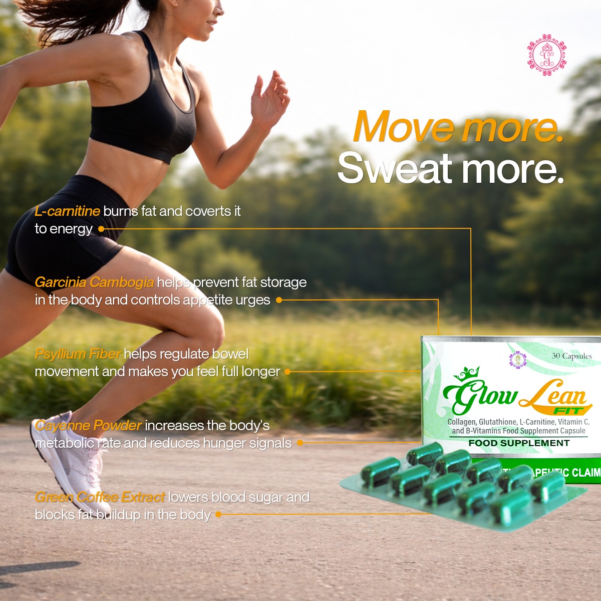 GorgeousGlow Philippines Facebook ad: Fuel your workouts.