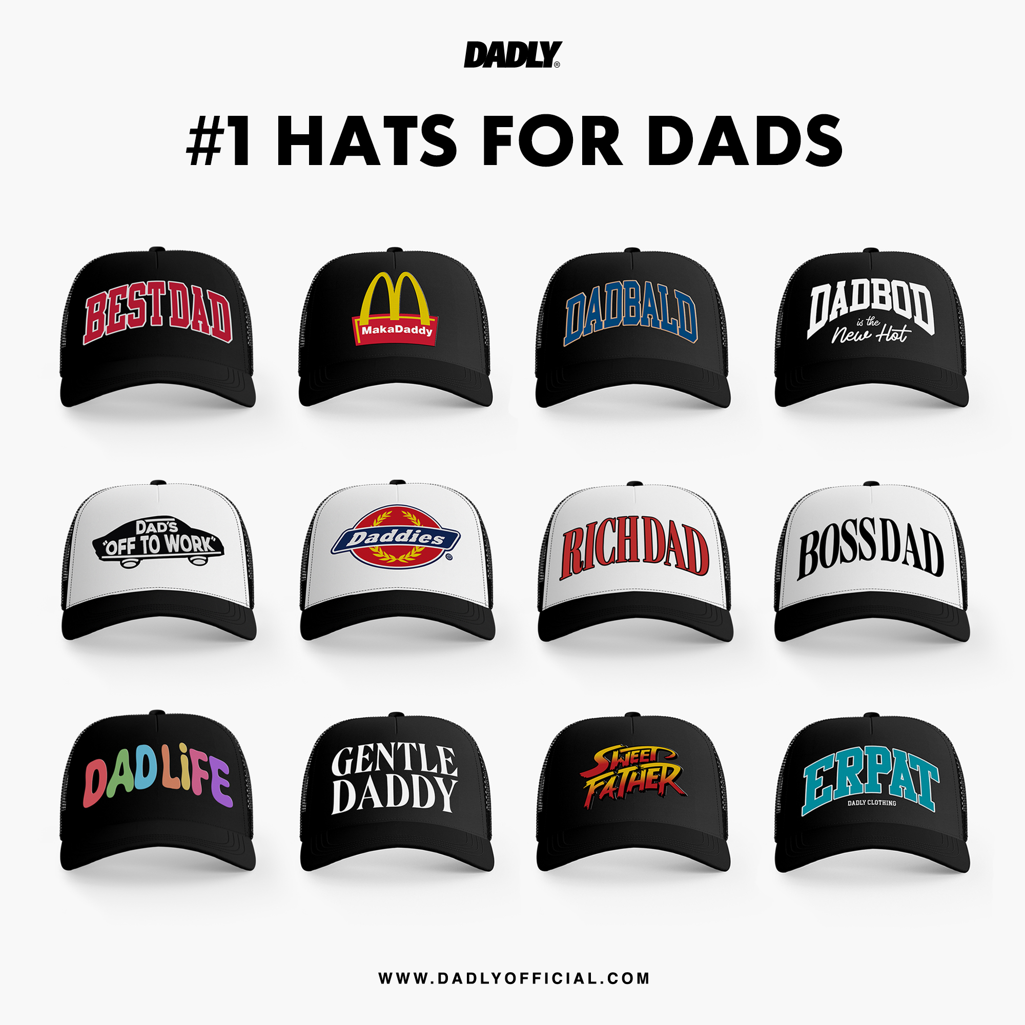 Dadly Clothing Facebook ad: HATS & BAGS