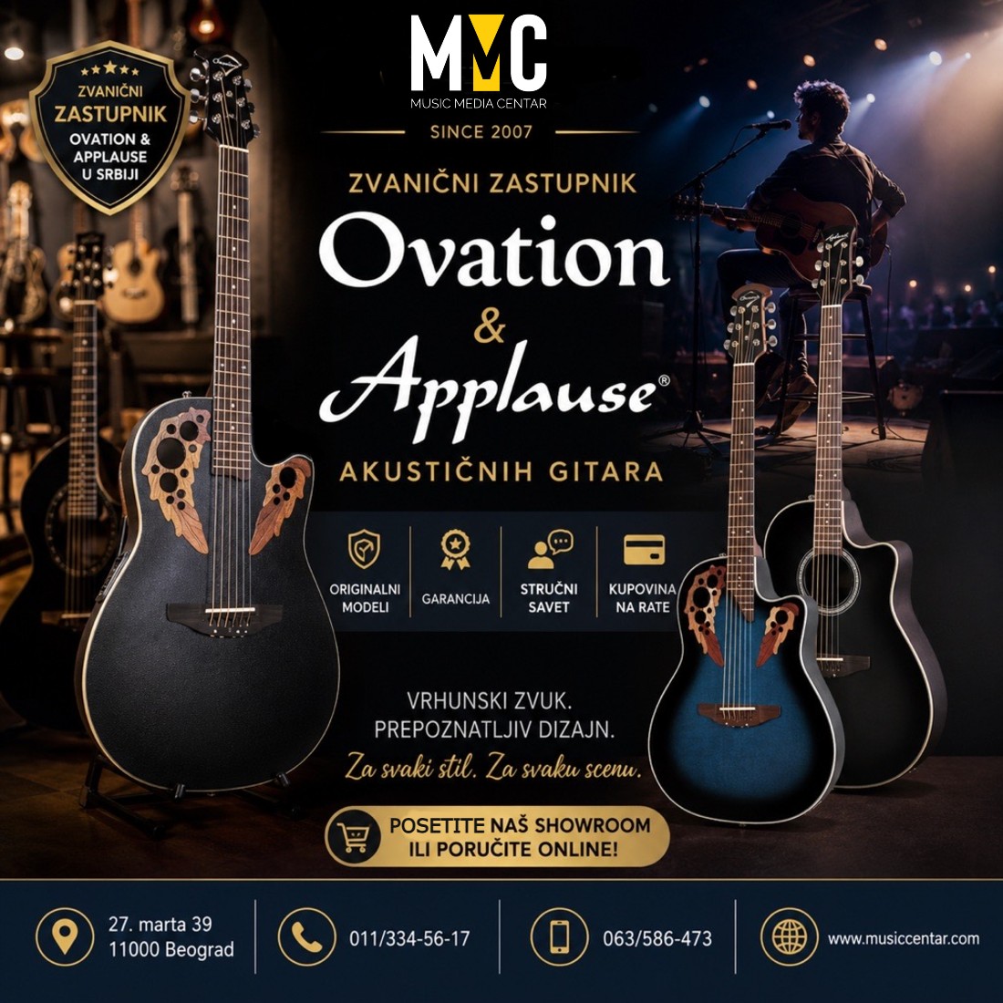 Music Media Centar Facebook ad: Ovation akustične gitare Arhive