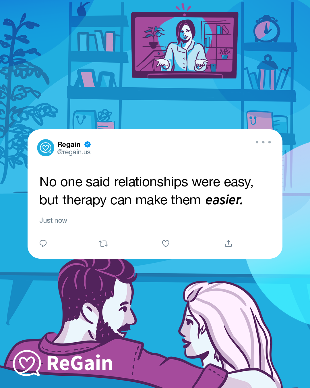 Regain: Relationship Counseling Facebook ad