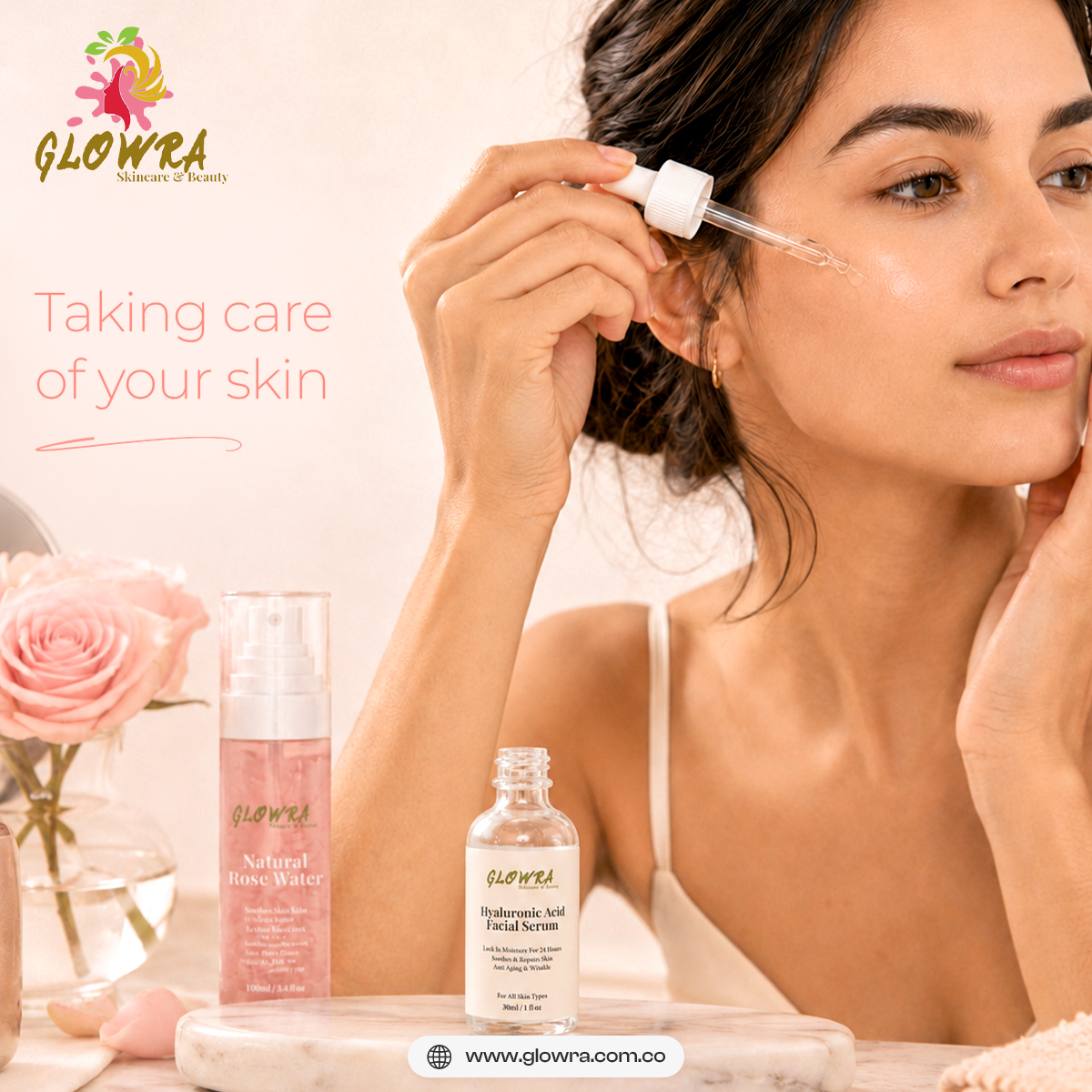 Glowra Facebook ad: Skincare can be simple.