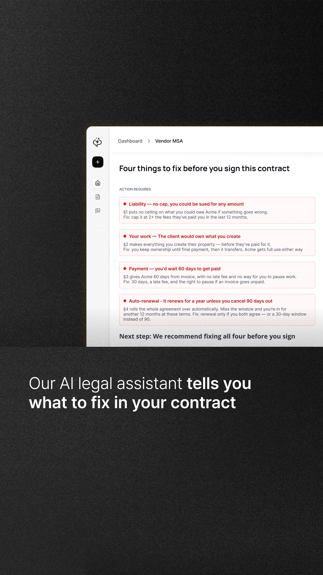Rocket Lawyer Facebook ad: FREE AI Contract Review