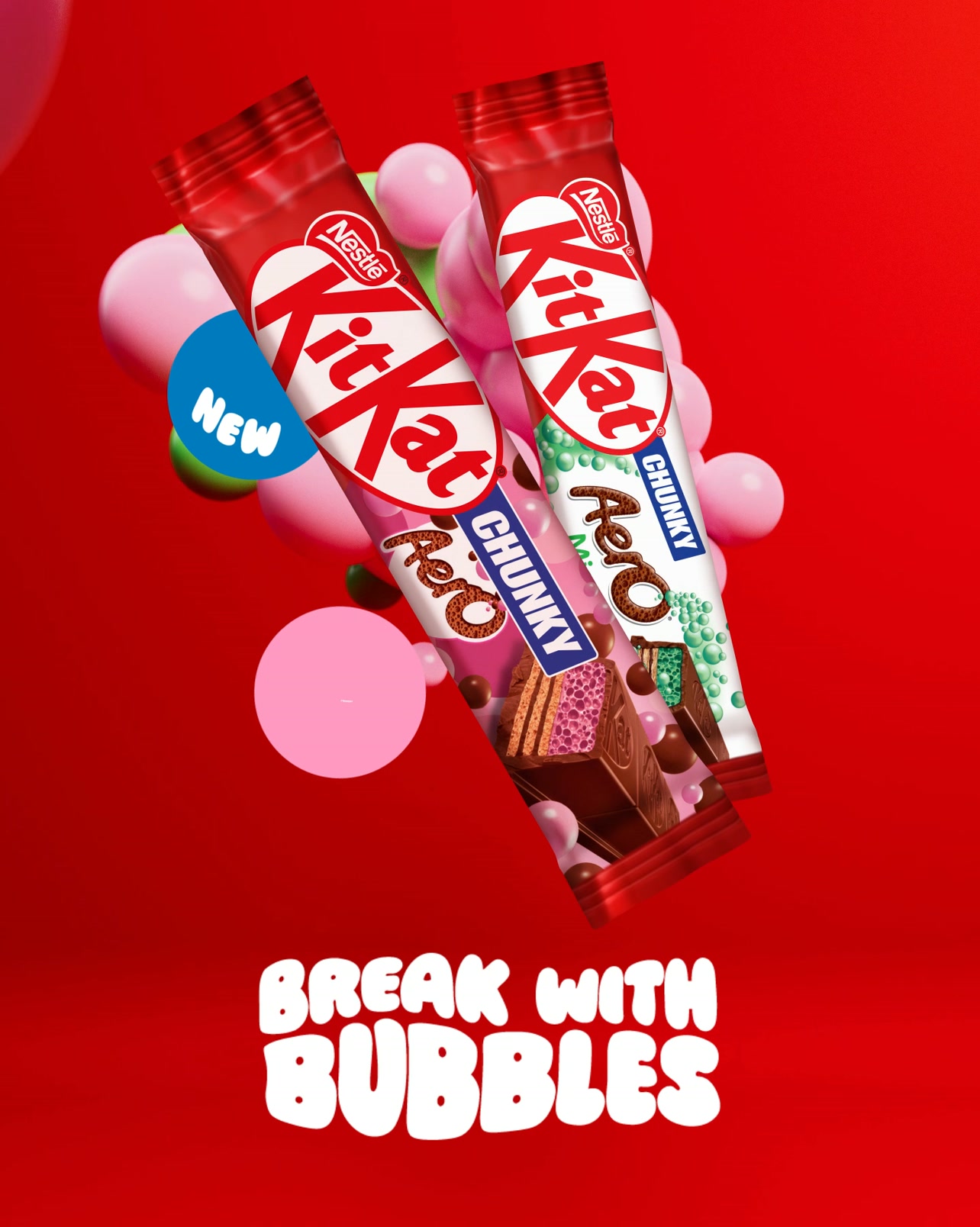 KitKat Facebook ad: New KITKAT Chunky AERO Strawberry!