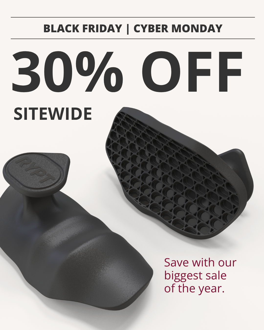 Rypt Facebook ad: ENDS MONDAY: 30% Off + Free Gift - Our Biggest Sale Ever