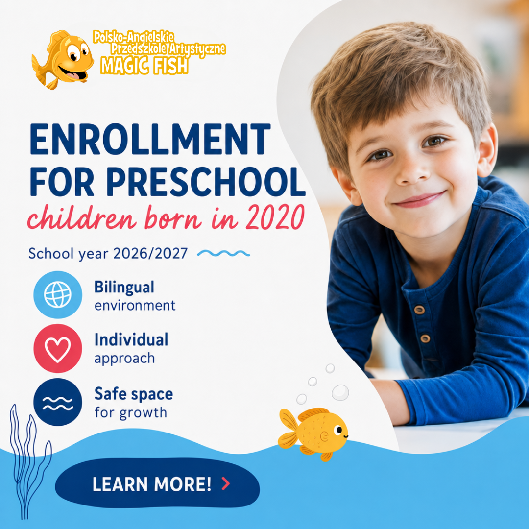 Przedszkole Magic Fish Facebook ad: Enrollment at Our Preschool Is Now Open