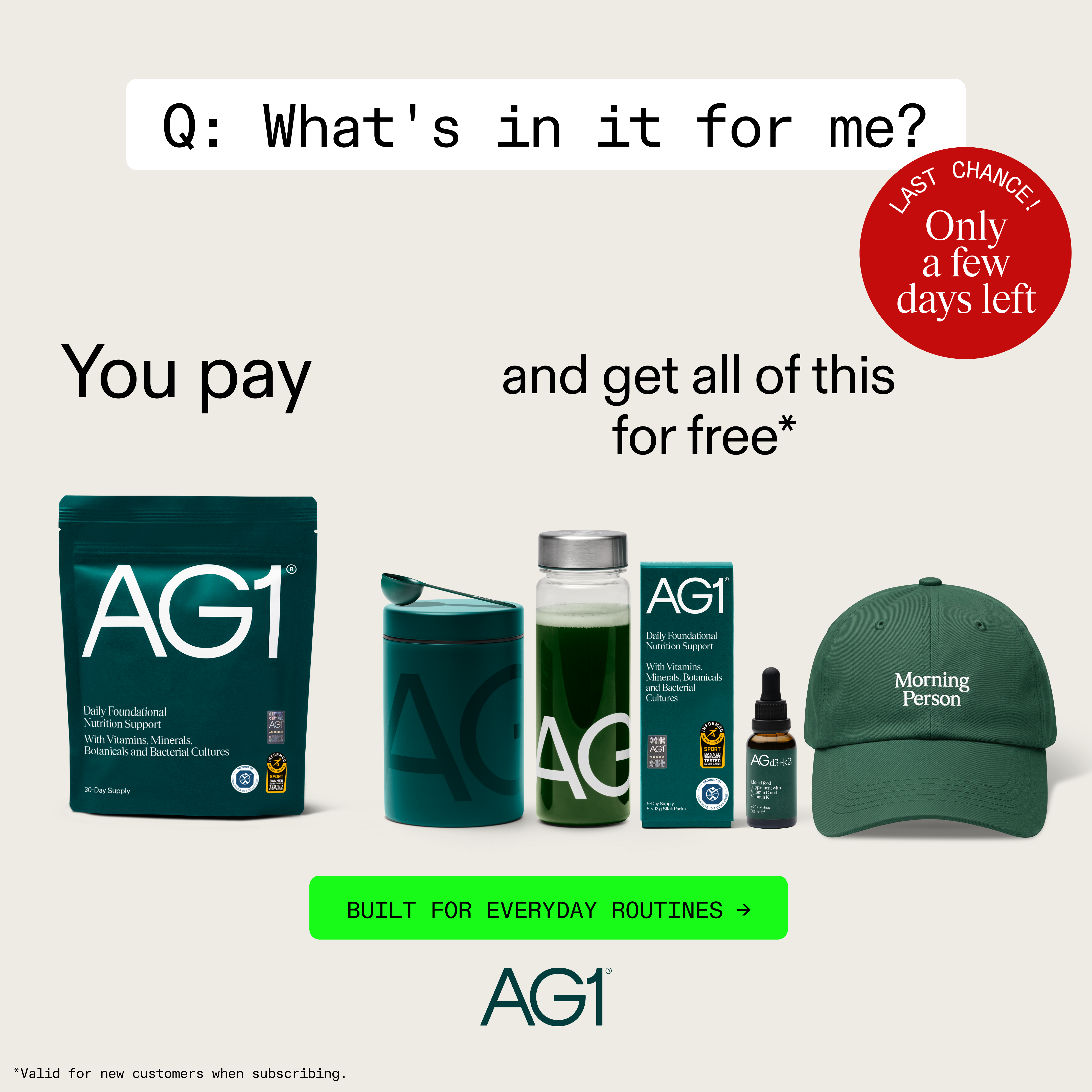 AG1 by Athletic Greens Facebook ad