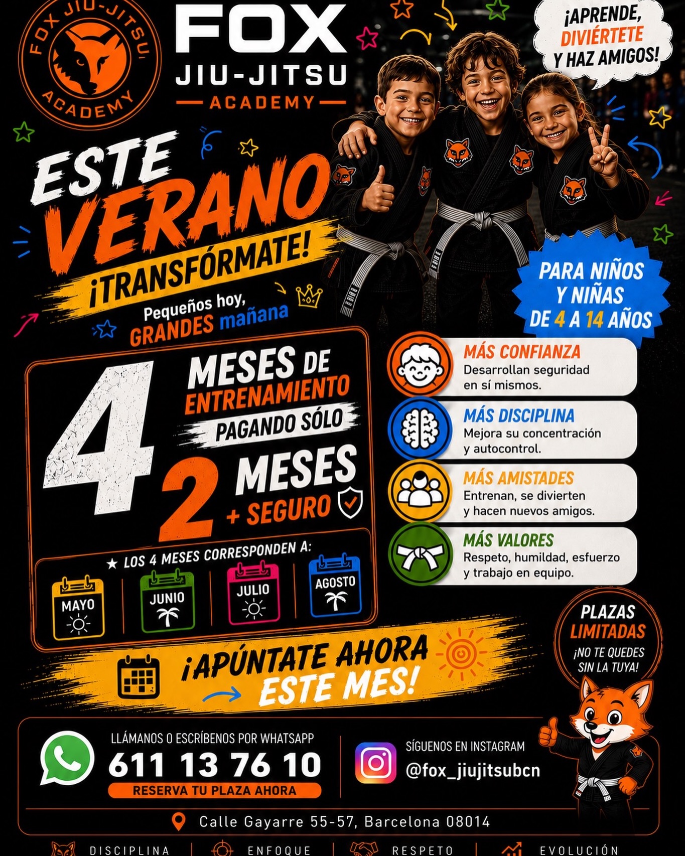 Fox Jiu-Jitsu Academy Facebook ad: PROMO KIDS SUMMER