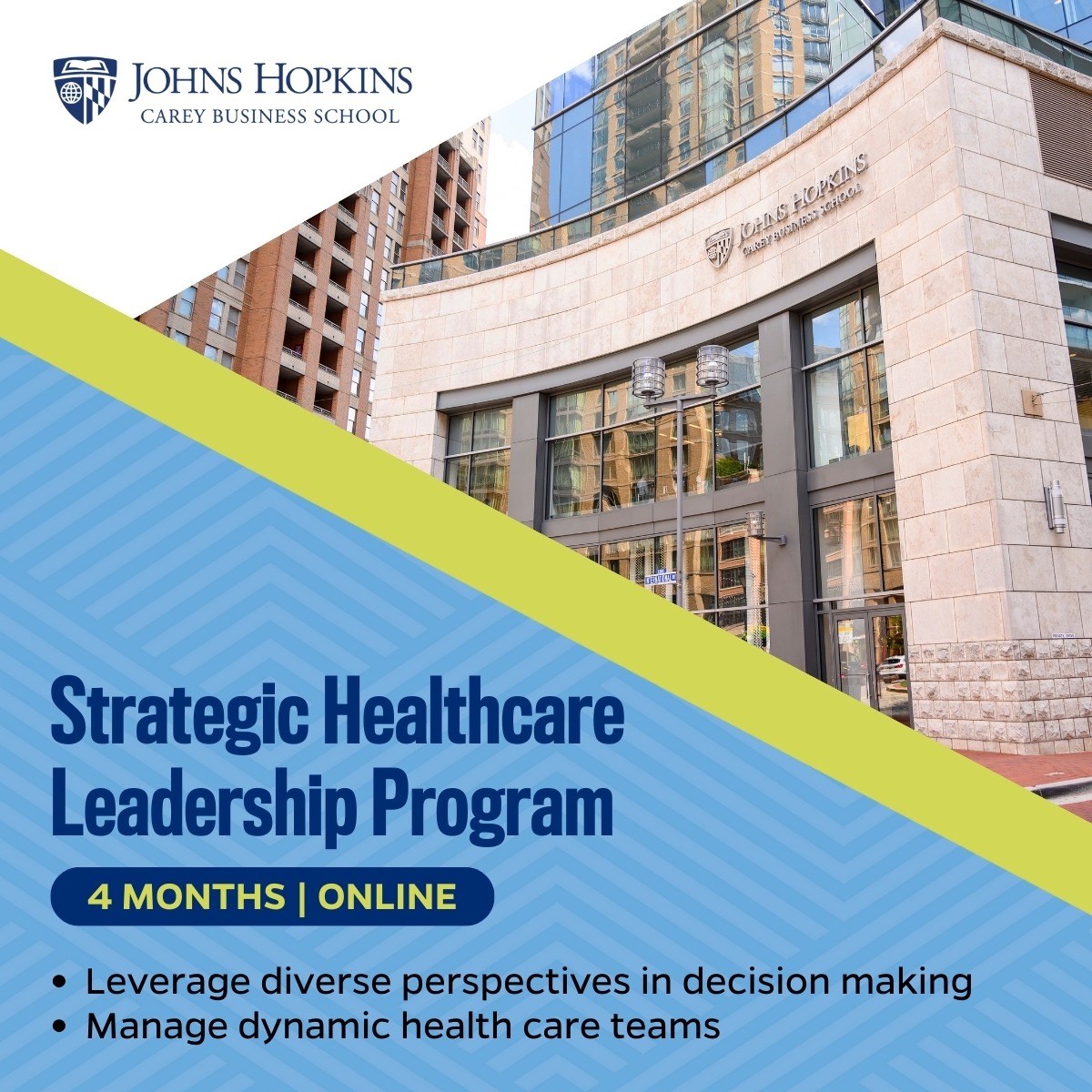 Johns Hopkins Carey Business School - Healthcare Leadership Program Facebook ad