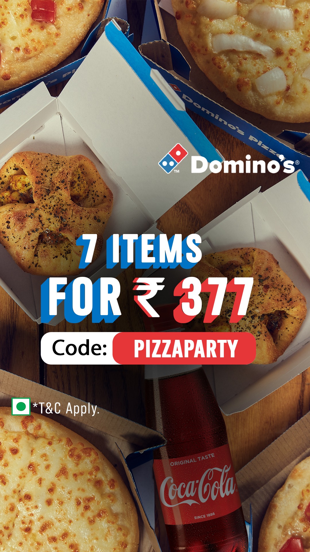 Domino's Pizza India Facebook ad: Domino's Pizza Party Offers.
