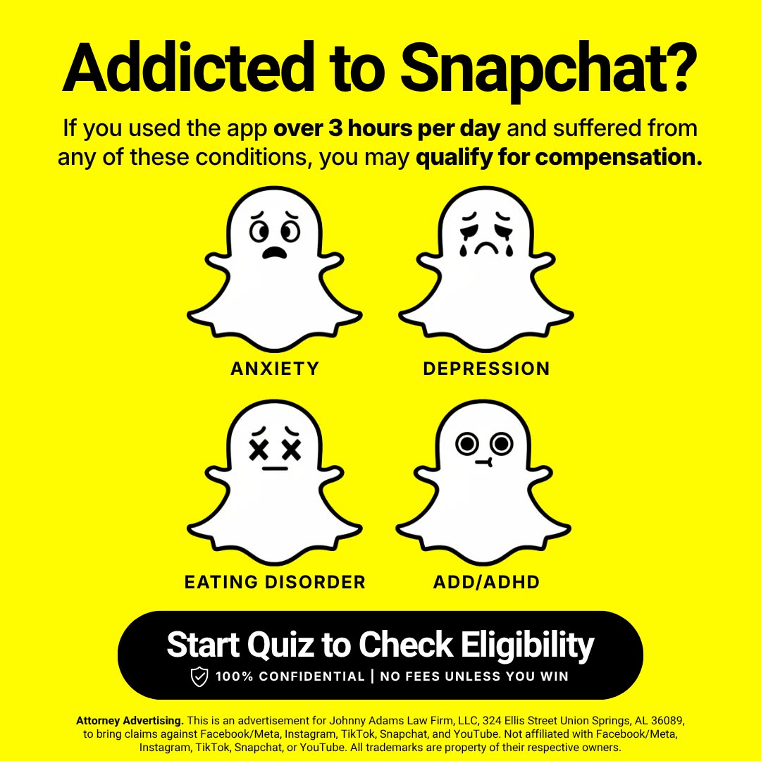 Social Media Addiction Claims Facebook ad from May 11, 2026
