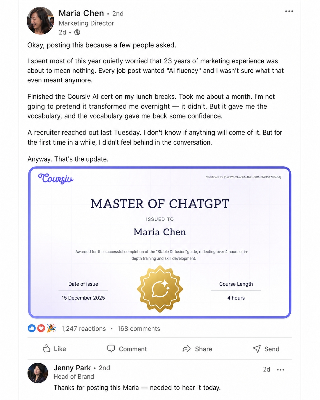 Emily Carter AI & Career Growth Facebook ad: Start Now
