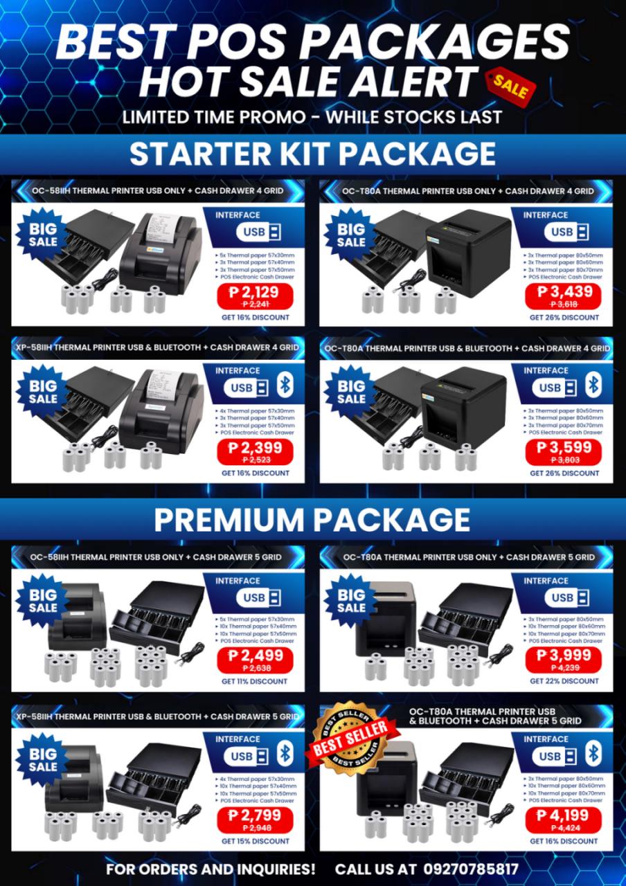 Ecomplete Packaging Solution Facebook ad: Get the BEST POS PACKAGES at super sulit prices!