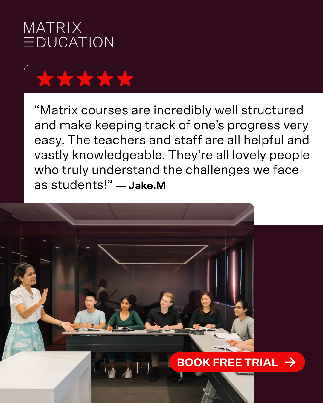 Matrix Education Facebook ad