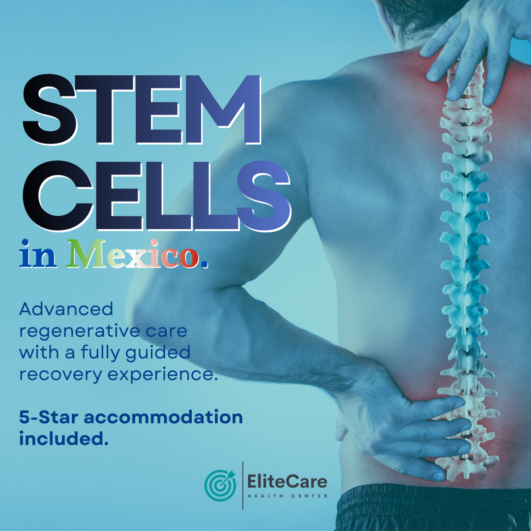EliteCare Facebook ad: Advanced Stem Cell Therapy in Mexico.