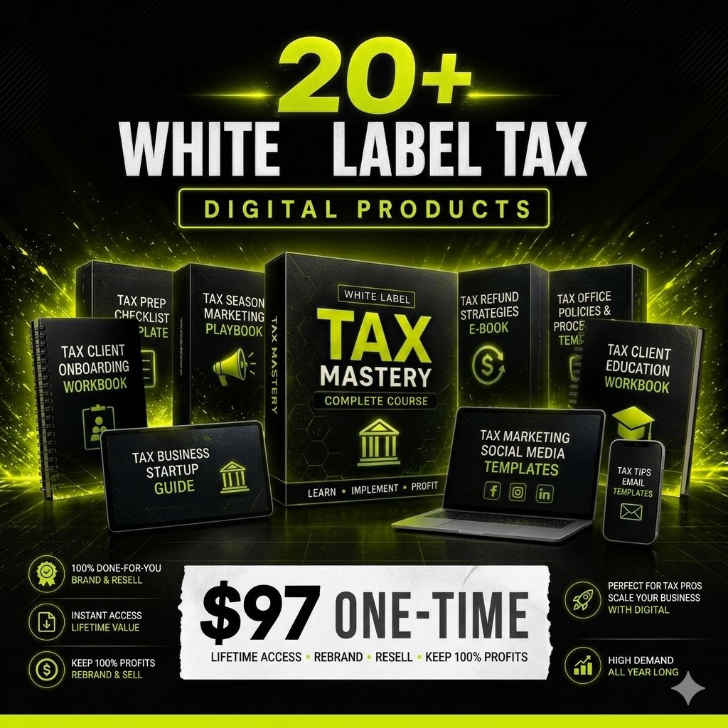 White-Label Tax Digital Products Facebook ad