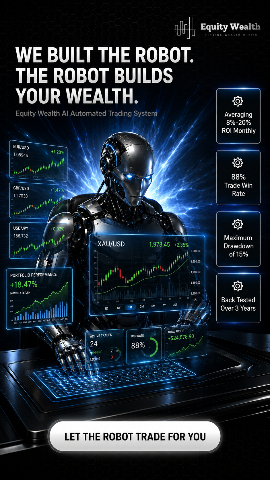Equity Wealth Facebook ad: Trade Smarter, Not Harder