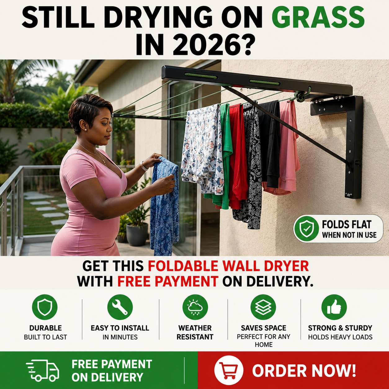Dvon's Wares Facebook ad: Dry Clothes in a Snap