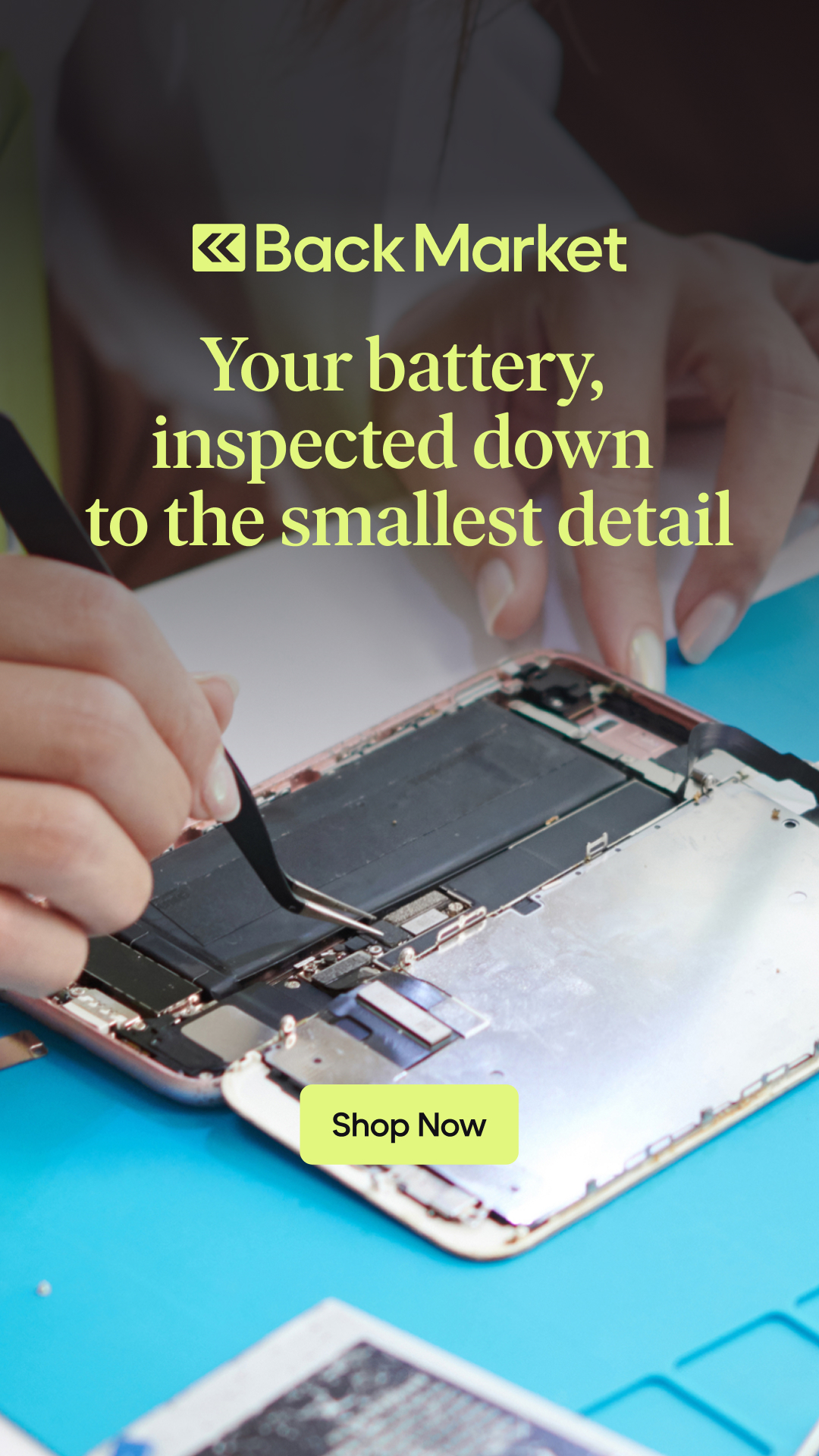 Back Market Facebook ad: Save on premium refurbished tech.