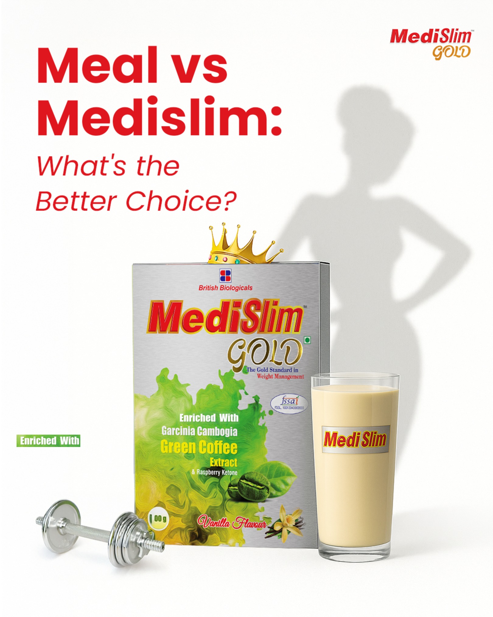MediSlim Gold Facebook ad: Meal vs MediSlim
