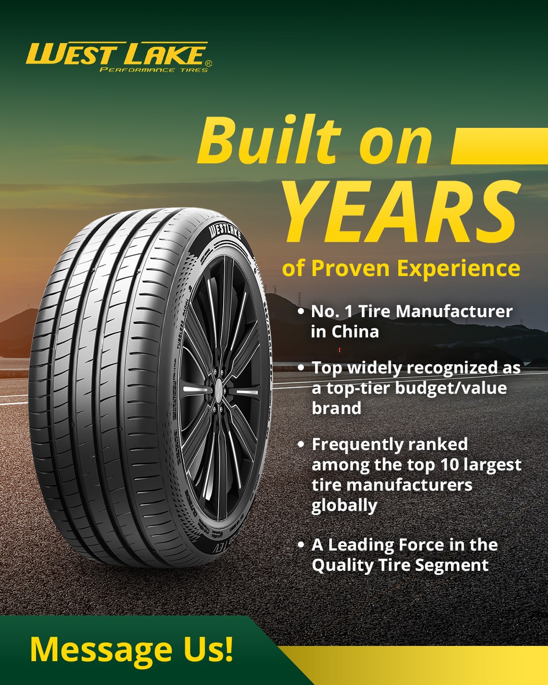Westlake Tire Philippines Facebook ad: Years of Innovation. Built for Every Journey.