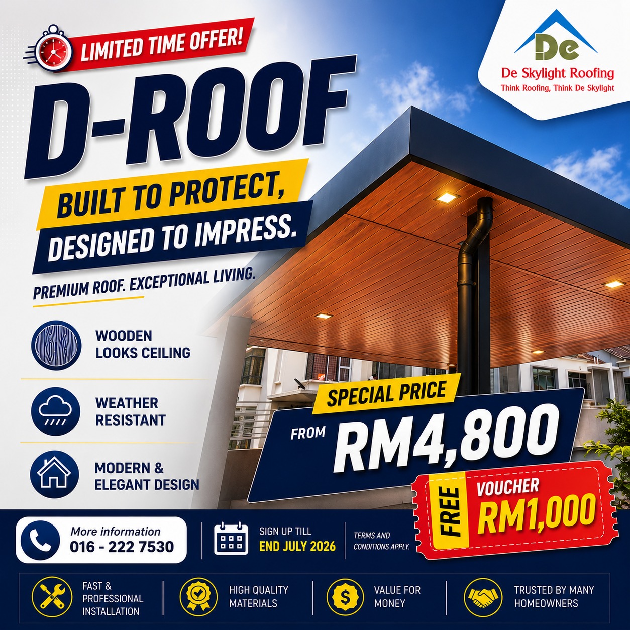 De Skylight Roofing Sdn Bhd Facebook ad: ๐๐ง๐๐๐ฅ๐ข๐๐ฏ๐๐๐ฅ๐ ๐๐ซ๐ข๐๐ ๐๐ซ๐จ๐ฉ!
