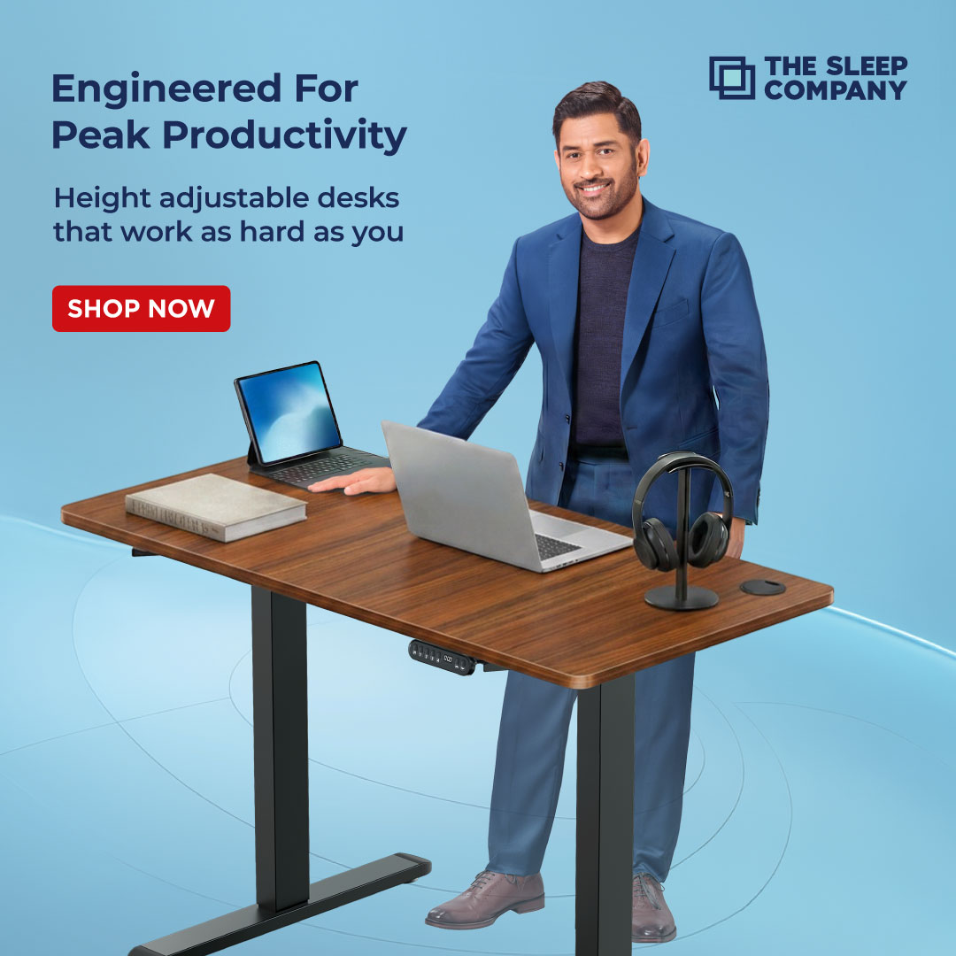 The Sleep Company Facebook ad: Upgrade the way you work with the Sleep Company Adjustable…