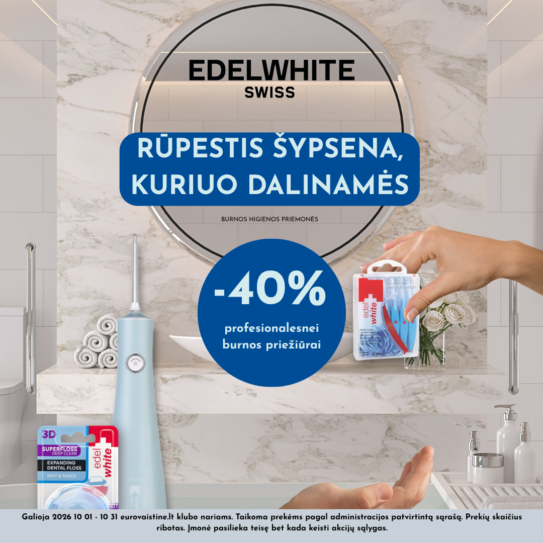 Edelwhite Lietuva Facebook ad: Burnos priežiūrai -40 %