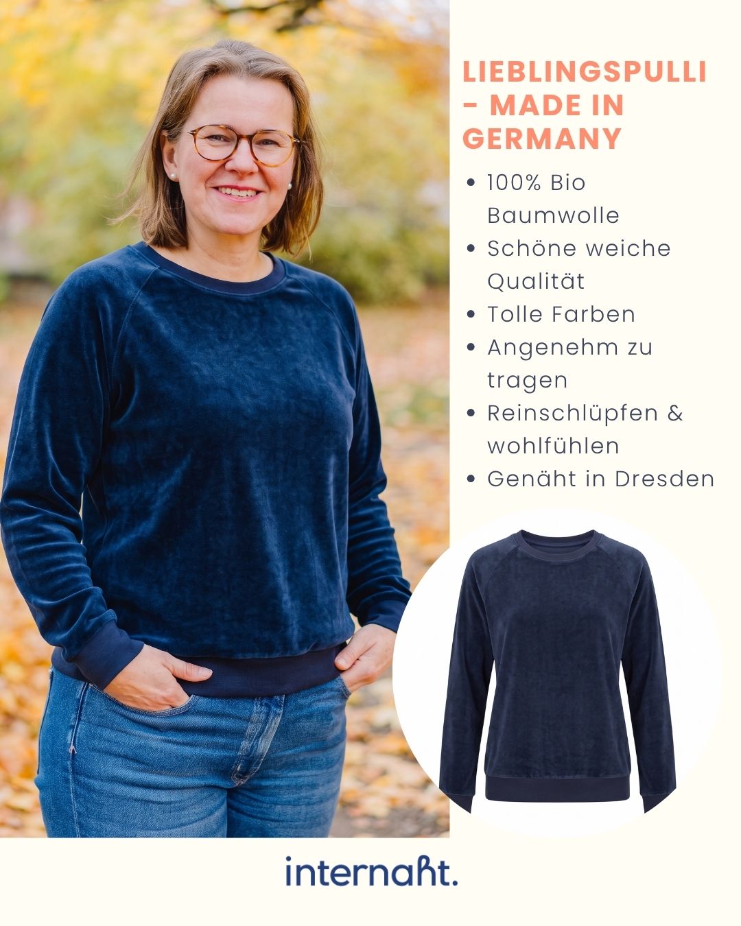Internaht Facebook ad: Nicki aus 100 % Bio-Baumwolle