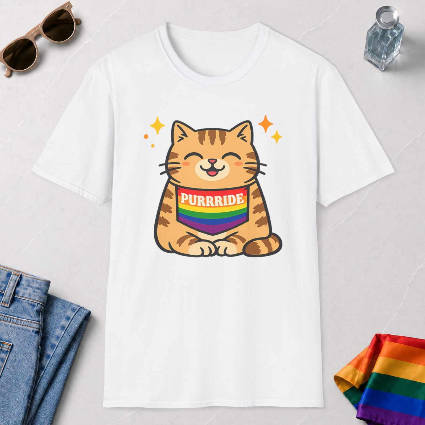 Queeries Facebook ad: Cat 'Purride' Pride T-Shirt