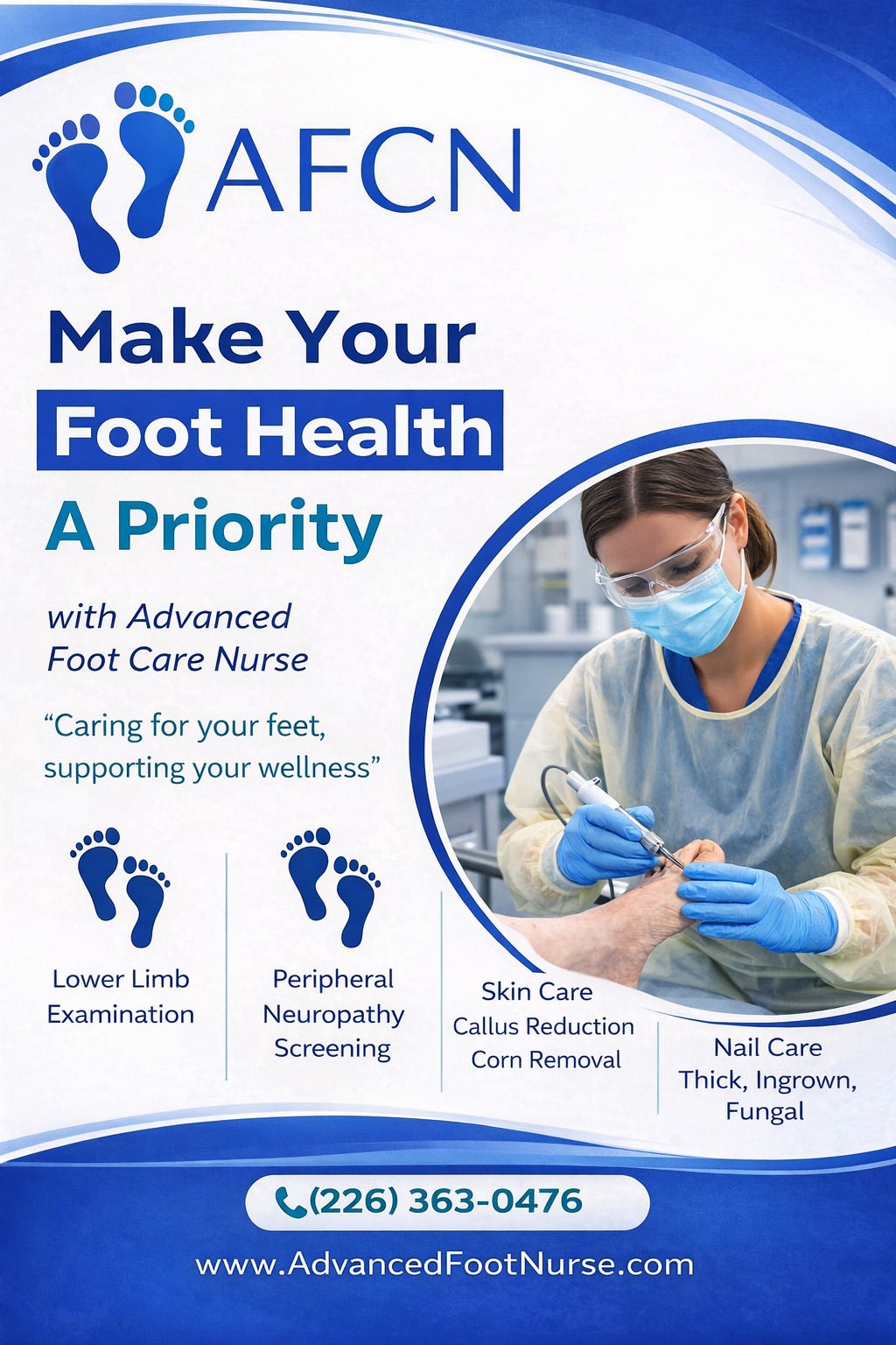 Advanced Foot Care Nurse and Wellness Centre Inc. Facebook ad: Tired of foot pain, thick nails, or hard…