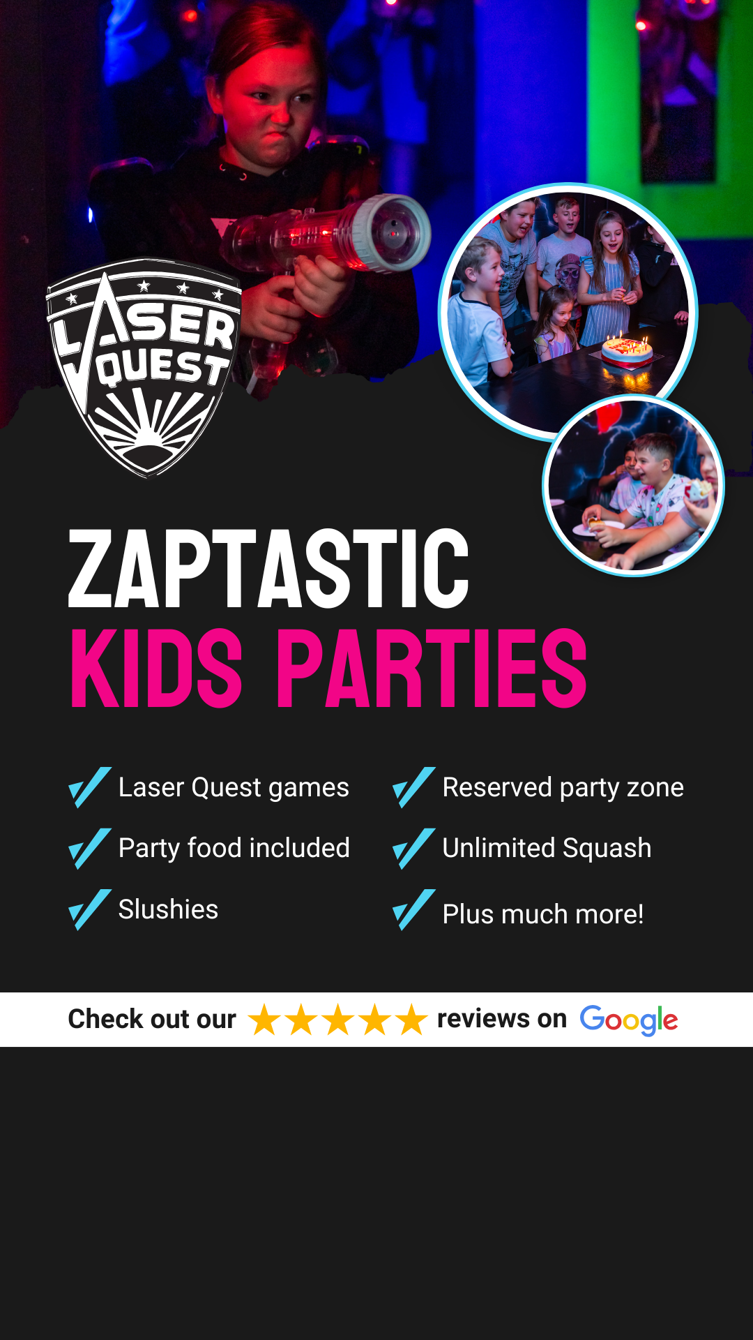 Laser Quest Gloucester Facebook ad from Aug 22, 2025
