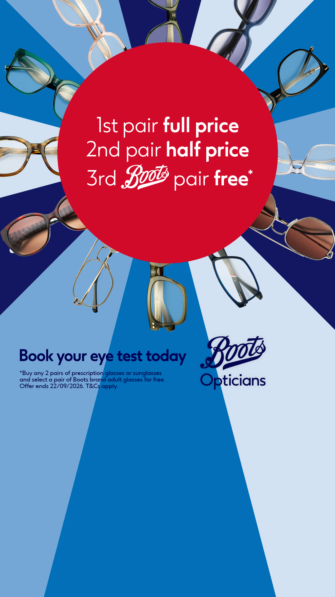 Boots Opticians Facebook ad from Jul 29, 2026