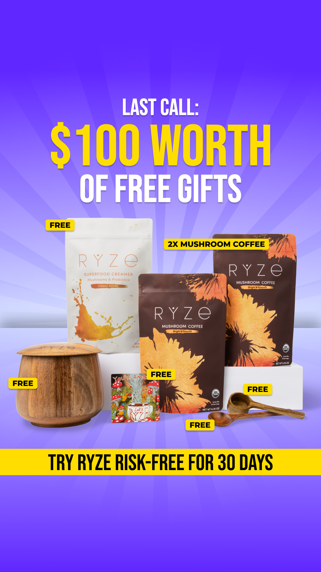 RYZE Superfoods Facebook ad